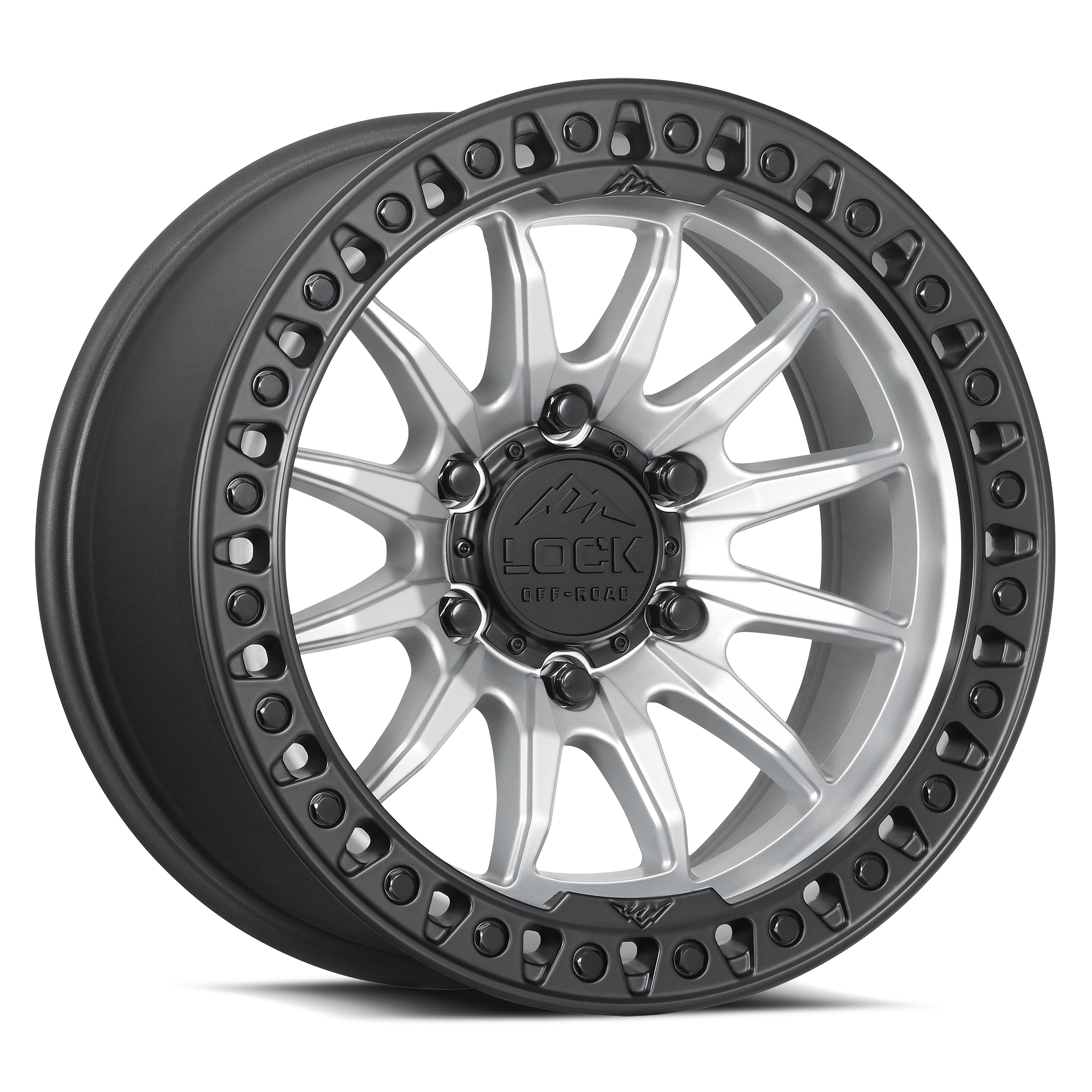 TRAIL- MATTE SILVER W MATTE BLACK RING – Lock Off-Road Wheels