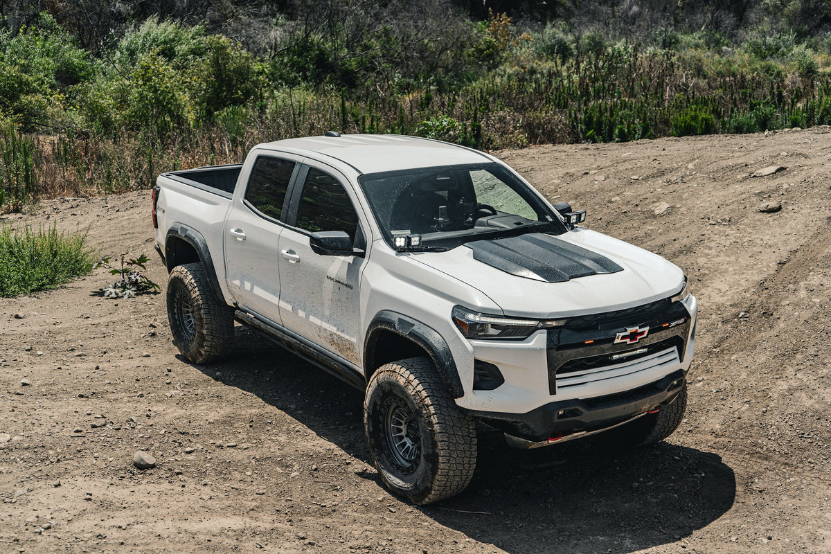 Chevy Colorado ZR2 on Lock Off-Road Mojave wheels, front three-quarter view