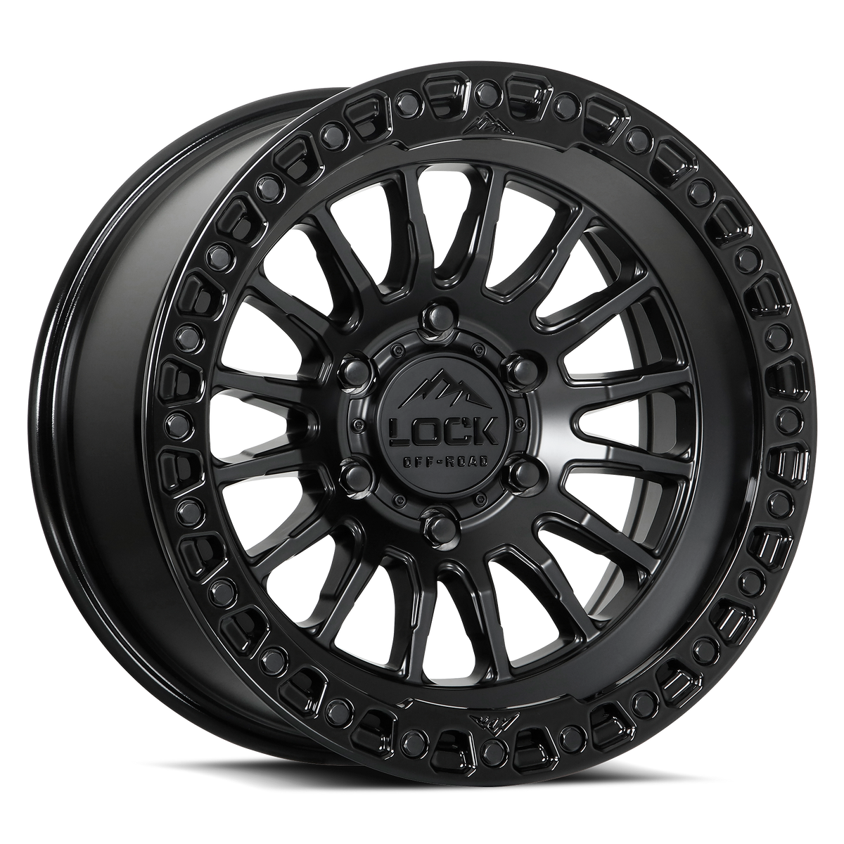 GRIT- MATTE BLACK W GLOSS BLACK RING – Lock Off-Road Wheels