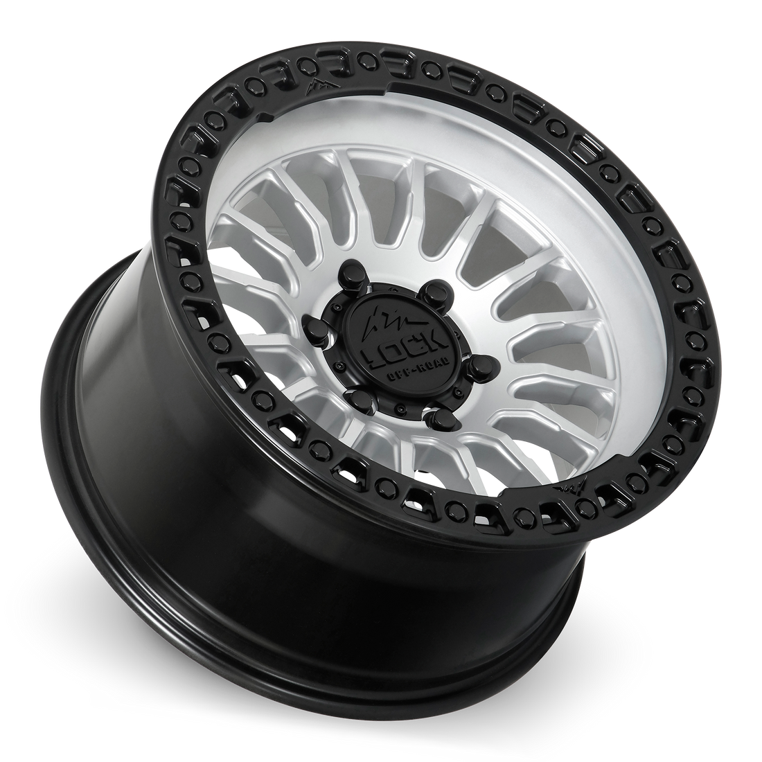 GRIT- MATTE SILVER W MATTE BLACK RING – Lock Off-Road Wheels